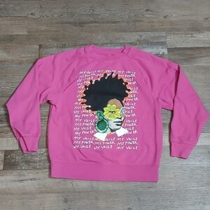 Target Black History Month Sweatshirt Women Small Pink My Voice My Power Graphic